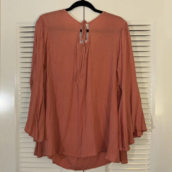 Haute Hippie Tribe 'Gemma' Woven Blouse with Embroidery Coral - Regular - Picture 3 of 4